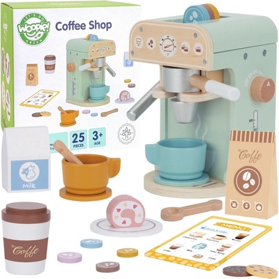 Woopie Green Drevený kávovar Cukráreň Barista 25 ks
