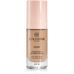 Collistar NUDO Second Skin Foundation SPF 15 озаряващ хидратиращ фон дьо тен с изглаждащ ефект цвят 3R Naturale Rosato 30ml