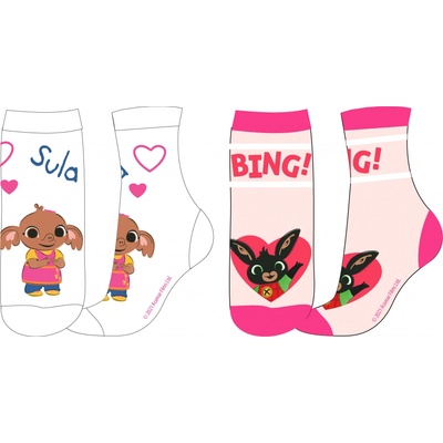 Zajačik Bing 5234105 Dievčenské ponožky biela / ružová