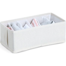 Zeller Present Organizér na spodnú bielizeň WHITY, obdĺžnik so 6 priehradkami, 15 x 30 x 11