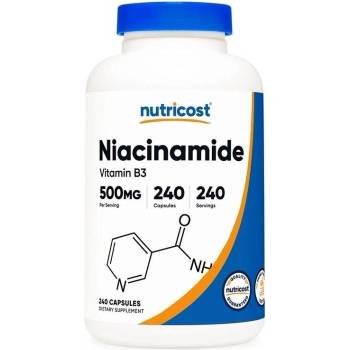 Nutricost Niacinamide Vitamin B3, 500 mg, 240 капсули, Nutricost (93377 (096101) NC)