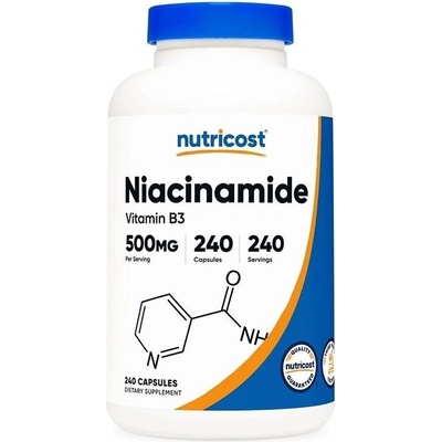 Nutricost Niacinamide Vitamin B3, 500 mg, 240 капсули, Nutricost (93377 (096101) NC)