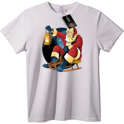 NOONEBRAND Тениска Дядо Коледа в Люлеещ се Стол - 2XL, White