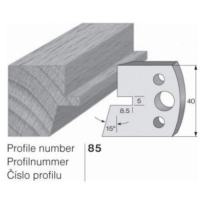 IGM profil 085 - pár omezovačů 40x4mm SP