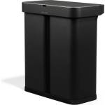 simplehuman Черно стоманено кошче за боклук 34+24 l за рециклиране/безконтактно Dual Sensor - simplehuman (ST2051)