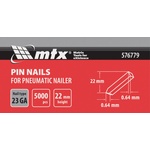  Финишни пирони mtx 23ga - 22 мм, 0, 60 мм, 5000 бр. , за пневматичен такер (576779)