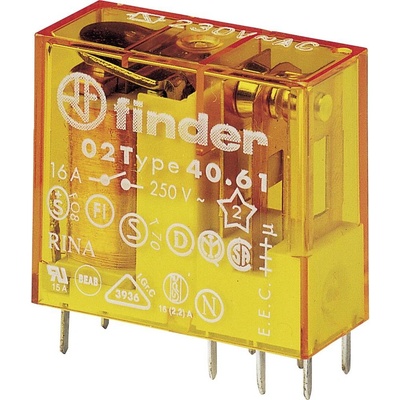 Finder 40.61.8.230.4000, 40.61.8.230.4000 relé do DPS, monostabilní, 1 cívka, 400 V/AC, 16 A, 1 ks