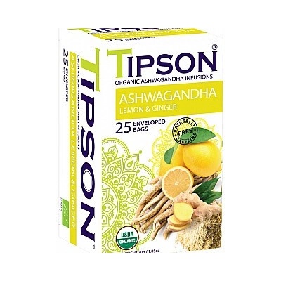 Tipson BIO Ashwagandha Lemon & Ginger 25 x 1,2 g