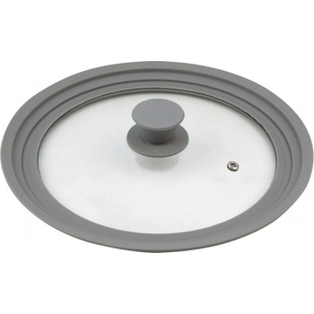 KingHoff Капак Kinghoff KH 1649, 24/26/28 cм, отвор за пара, силиконов ръб, универсален, сив (KH 1649)