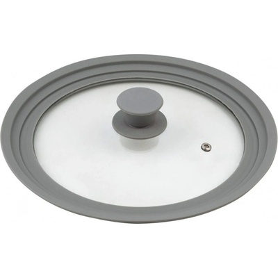 KingHoff Капак Kinghoff KH 1649, 24/26/28 cм, отвор за пара, силиконов ръб, универсален, сив (KH 1649)