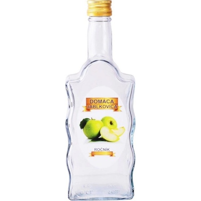 Kinekus Sklenená fľaša, 500 ml, hranatá, JABLKOVICA, s uzáverom na závit, kláštorná