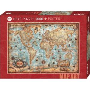 Heye Пъзел Heye от 2000 части - Светът (29845)