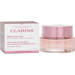 Clarins Multi Active Day Cream Dry Skin NEW Formula Озаряващ изглаждащ бръчките крем за лице за суха кожа 50 ml
