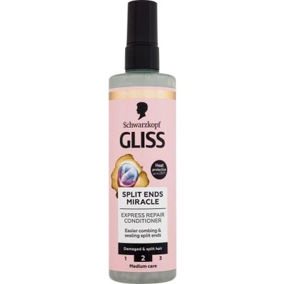 Schwarzkopf Gliss Split Ends Miracle Expres Repair Conditioner възстановяващ балсам без изплакване за увредена коса с цъфтящи краища 200 ml за жени