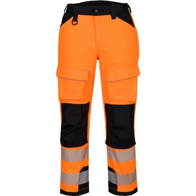 PortWest HI-VIS PW3 HARNESS T142 pánské reflexní kalhoty do postroje oranžovo-černá