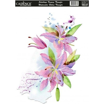 Nažehlovací obrázek na textil Cadence - akvarelová lilie, 25 × 35 cm
