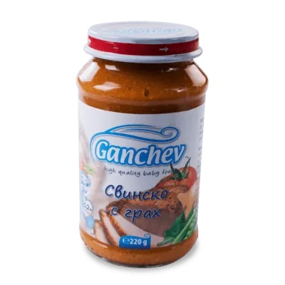 Ганчев пюре Свинско с грах 12месеца+