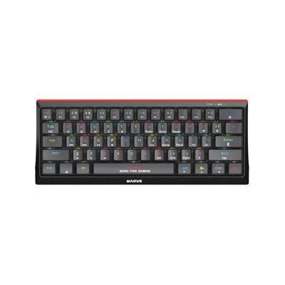 Marvo Hecate 61B KG962G EN-B, klávesnice US, herní, mechanická typ drátová (USB), černá, RGB, modré spínače