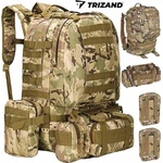 TRIZAND Раница тактическа, военна, HQ, с 2 отделения и 3 джоба, 500x160x600мм, TRIZAND (UNI-09206)