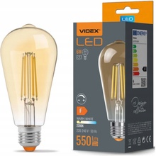 VIDEX LED žárovka filament AMBER E27 6W ST64 stmívatelná teplá bílá