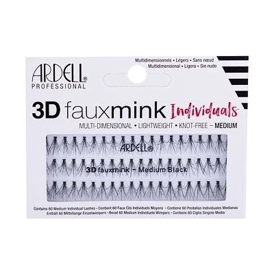 Ardell 3D Faux Mink Individuals trsové umělé řasy Medium Black 60 ks