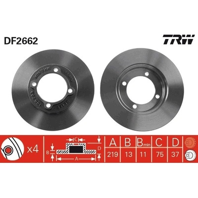 Brzdový kotúč TRW DF2662