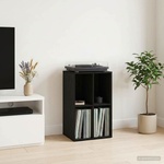 vidaXL Шкаф за грамофонни плочи Черен дъб 44, 5 x 36, 5 x 74, 5 см (8012867)