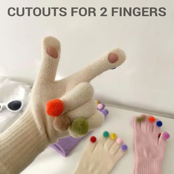 Плетени зимни ръкавици за тъч екрани - TL Women Braided Gloves (розов)