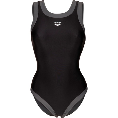 arena Дамски бански костюм Arena Women's Bold Lines Swimsuit - Black / Asphalt - размер 38 (EU) (150-6701-0114)