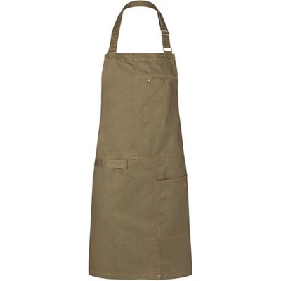 Karlowsky Gastro zástěra s laclem KY113 Khaki 68x80cm