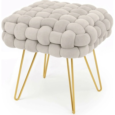 Ak furniture Taburet Dotty krémový