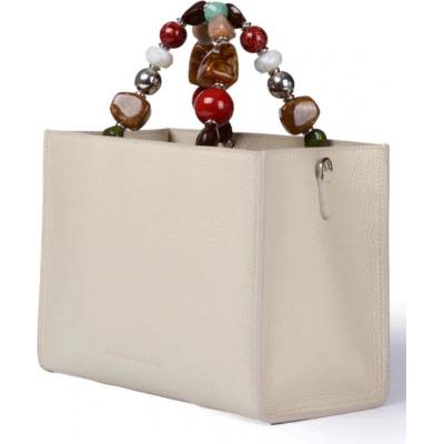Roberta Gandolfi Vittoria kožená kabelka beige