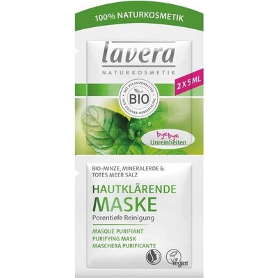 Lavera hĺbková čistiaca maska Bio Mäta soľ z mŕtveho mora & minerálne íl Purifying Cleansing Mask 2 x 5 ml