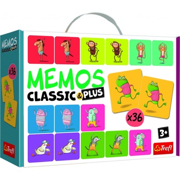 Trefl Pexeso Classic&Plus Zvieratká v pohybe 3v1