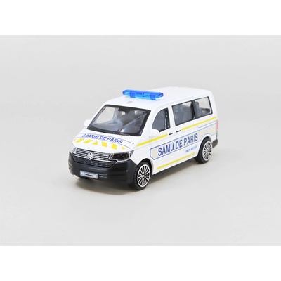 Bburago Volkswagen T6.1 Bus Samu De Paris bílá 1:43