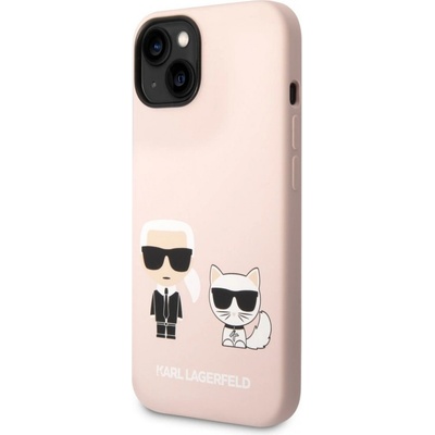 Karl Lagerfeld MagSafe Liquid Silicone Karl a Choupette iPhone 14 Plus, ružové