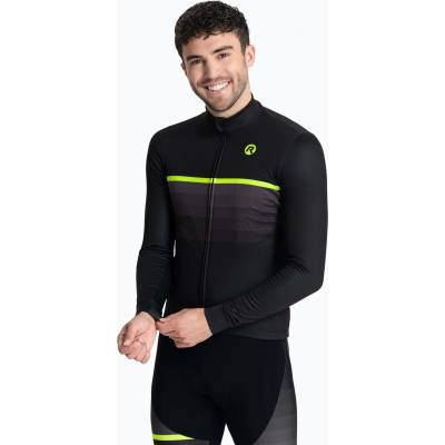 Rogelli Мъжка колоездачна блуза с дълъг ръкав Rogelli Hero II black/fluor