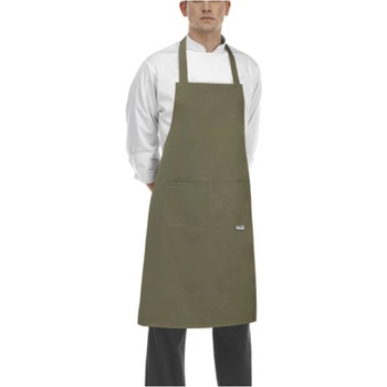 EGOchef Kuchařská zástěra ke krku s kapsou olivově zelená E-6103022C