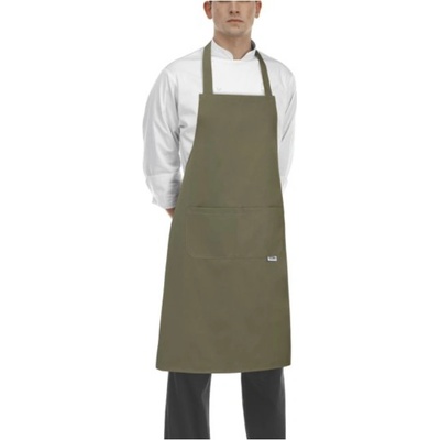 EGOchef Kuchařská zástěra ke krku s kapsou olivově zelená E-6103022C