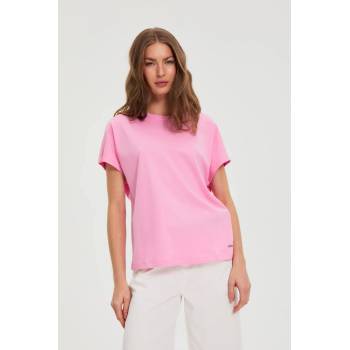 Moodo Розова памучна блузка с къси ръкави Moodo Moodo | Rozov | ЖЕНИ | XXL