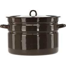 marka niezdefiniowana Emailovaný hrnec jednoduchý 16 l 32 cm hnědý S/P *3585