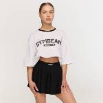 GymBeam Дамска овърсайз тениска Varsity White XS