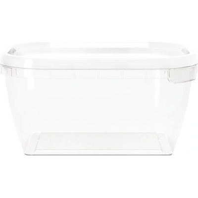 Obdélníkový kelímek s víčkem, transparentní, 1250 ml