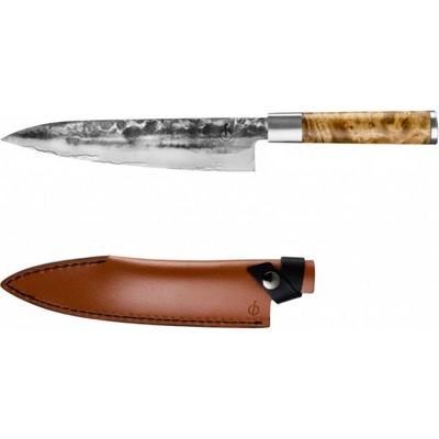 FORGED VG10 japonský kuchársky nôž 20,5 cm s koženým púzdrom