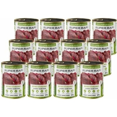 Super Rafi s jeleními a kačacími srdcami 12 x 400 g