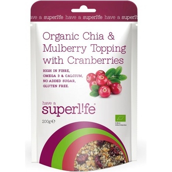 Superlife Organic Chia a Mulberry Topping s Cranberries 200 g