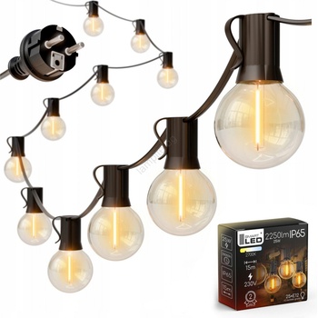 SmartLED LED външен декоративен гирлянд 25xE12/1W/230V 17, 5 м IP65 черен (SD0123)