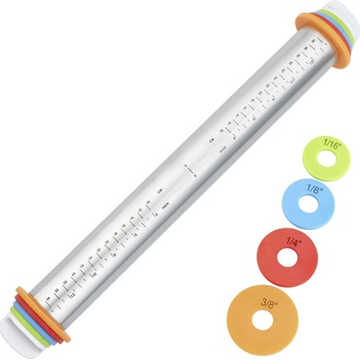 Maximex Váleček na těsto s nastavením tloušťky, nerezová ocel stříbrná – Sleviste.cz