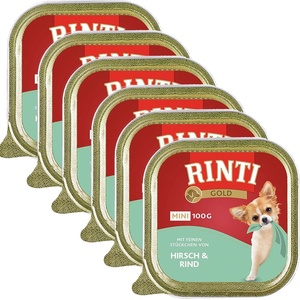 RINTI Ваничка Rinti Gold Mini Adult елен и говеждо 6 x 100 г