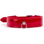 Devil Sticks Patent Leather Collar with Lamb Leather Backing Red